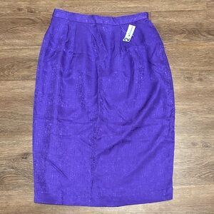 nwt women’s vintage purple silk skirt